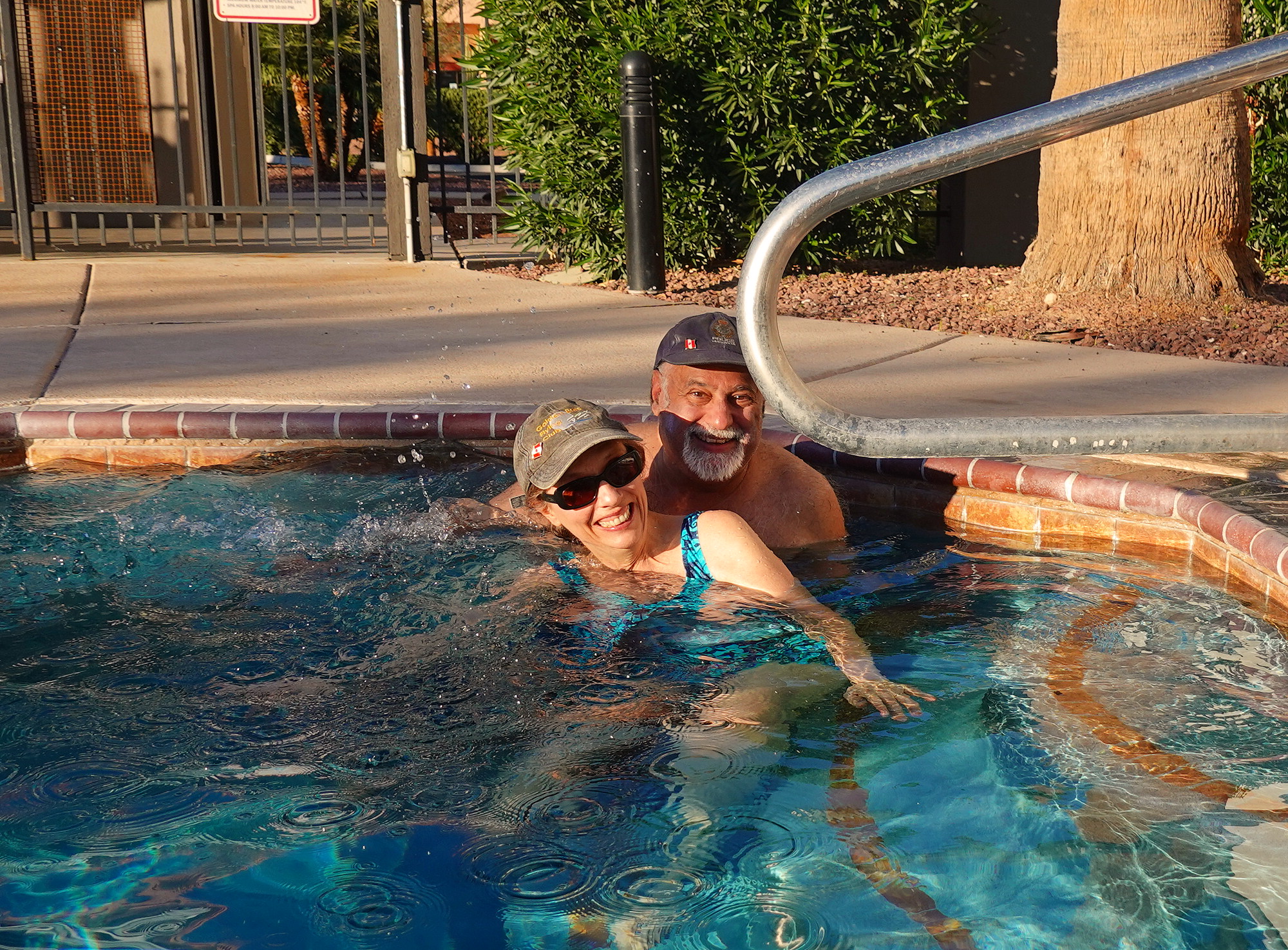 We arrived at the hotel in Tucson in time to jump in the pool and quickly into the hot tub.