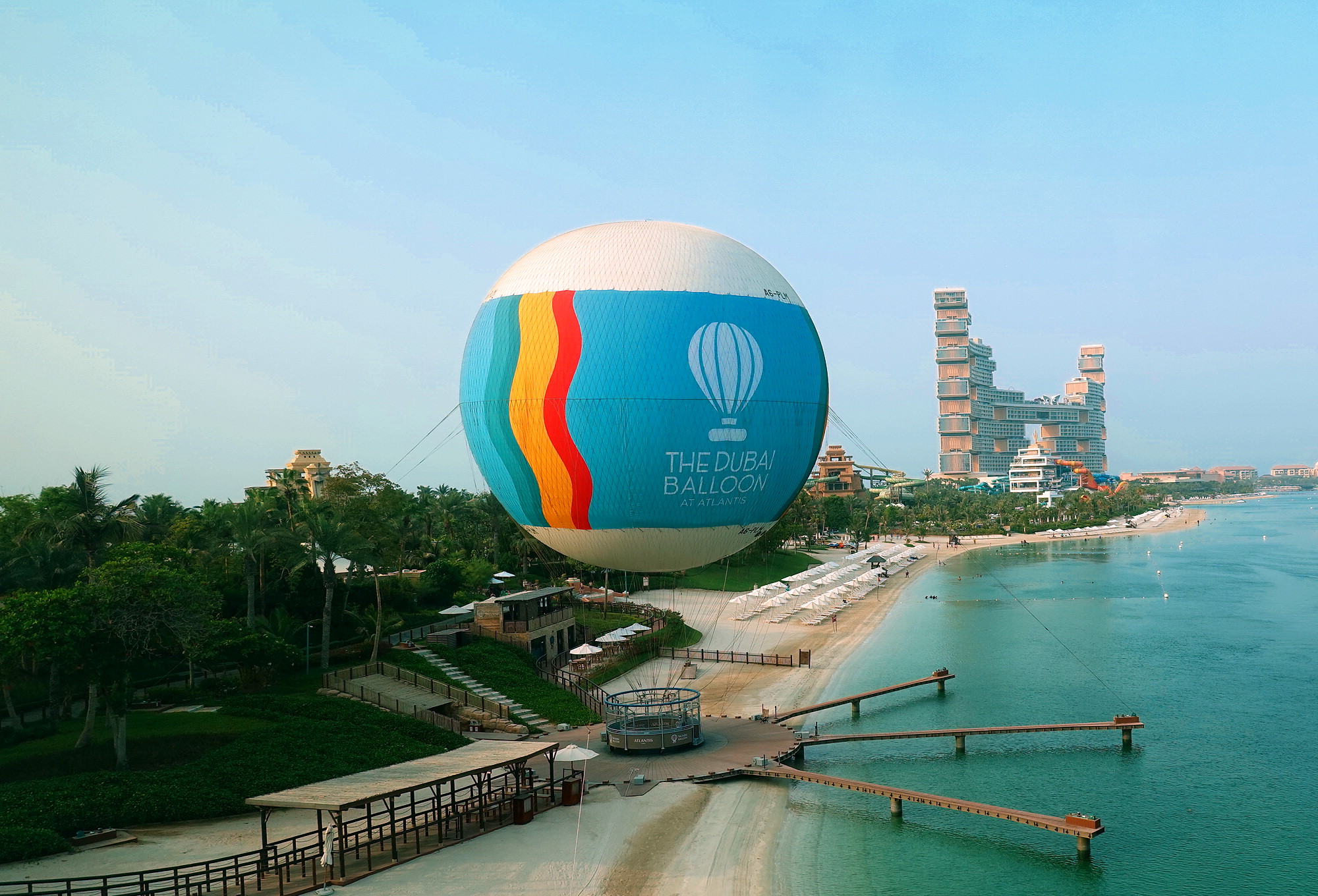 The Dubai Balloon on the beach by Aquaventure