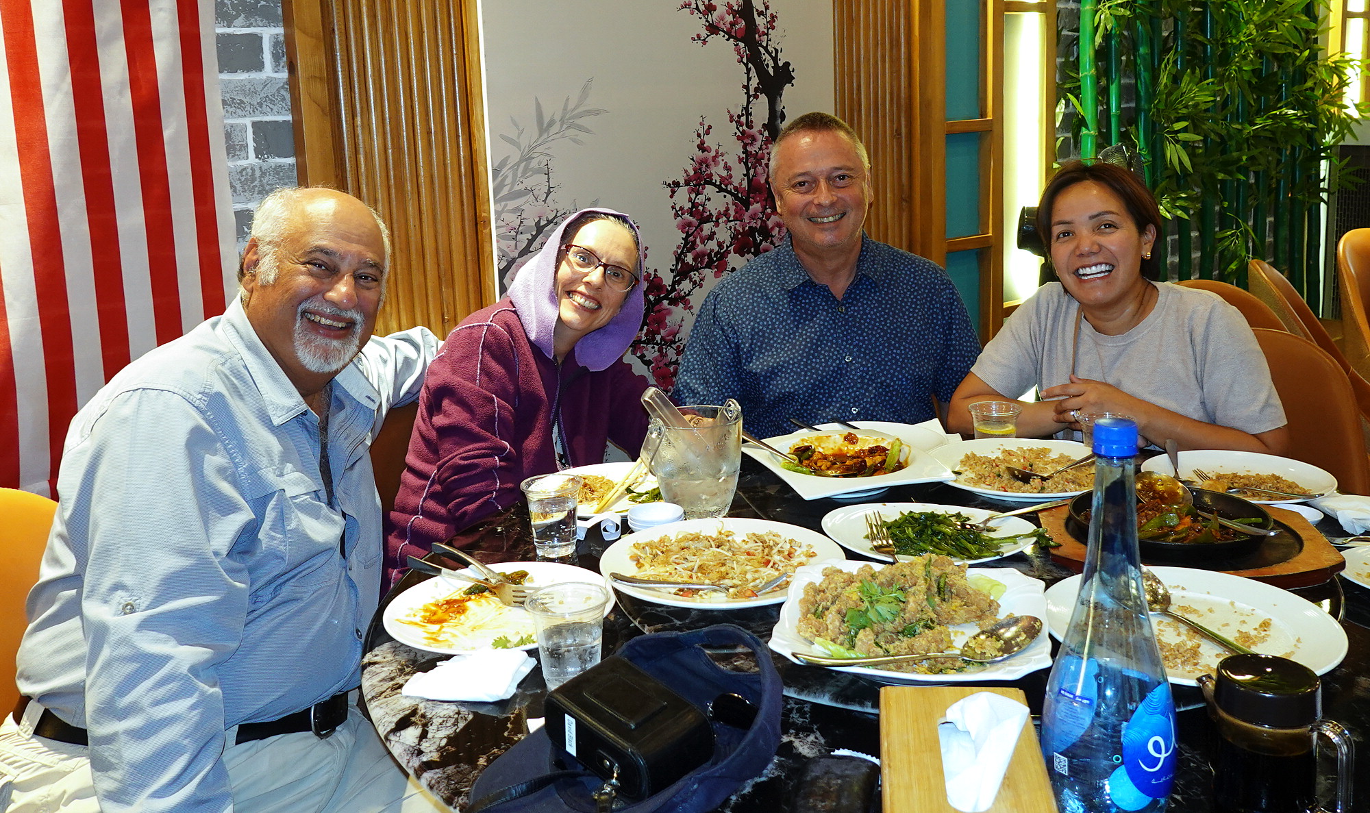 David, Janine, Andy, and Reggie - at a Thai Restaurant