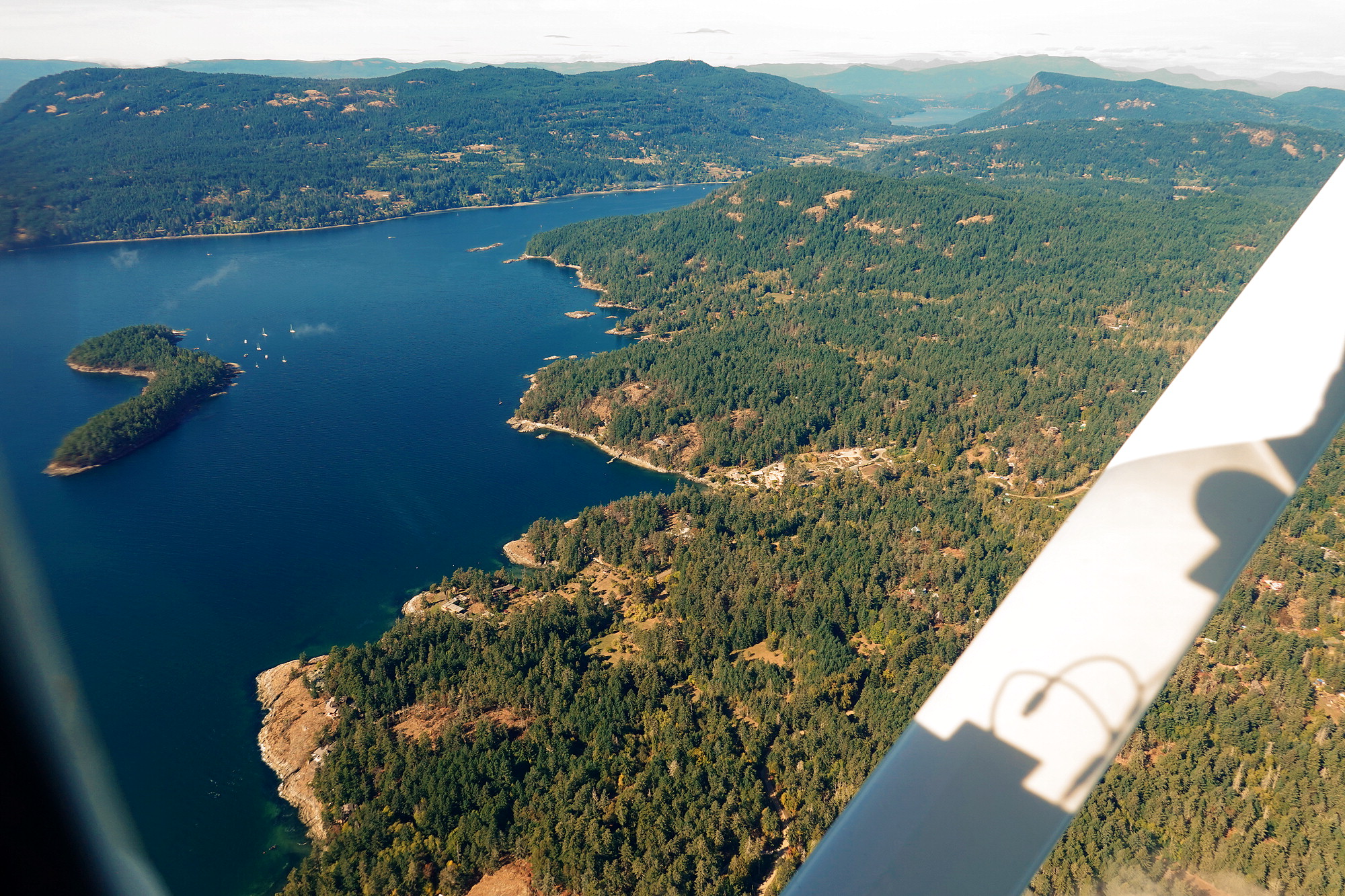 An aerial view of Saturna Island - one of the Gulf Islands