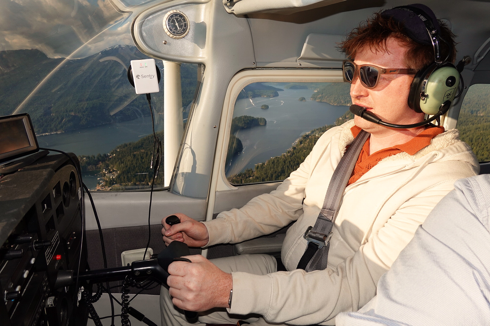 Co-Pilot Charlie at the controls of Cessna GGCN