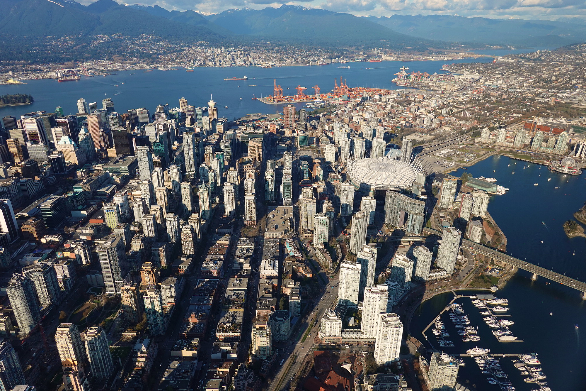 Over False Creek, looking North at Vancouver
