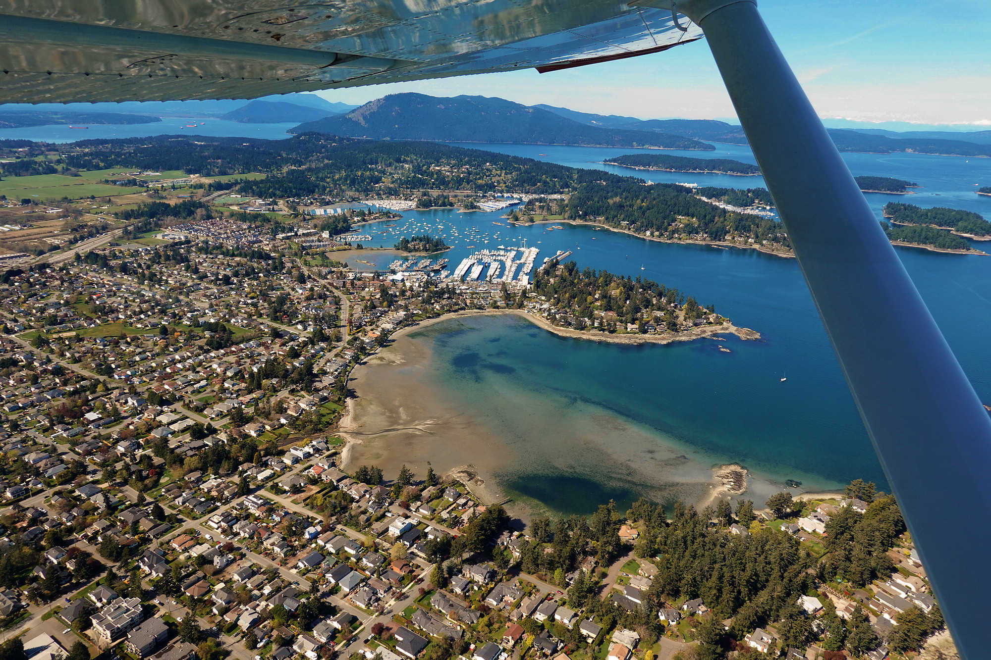 Sidney Harbour with Swartz Bay beyond