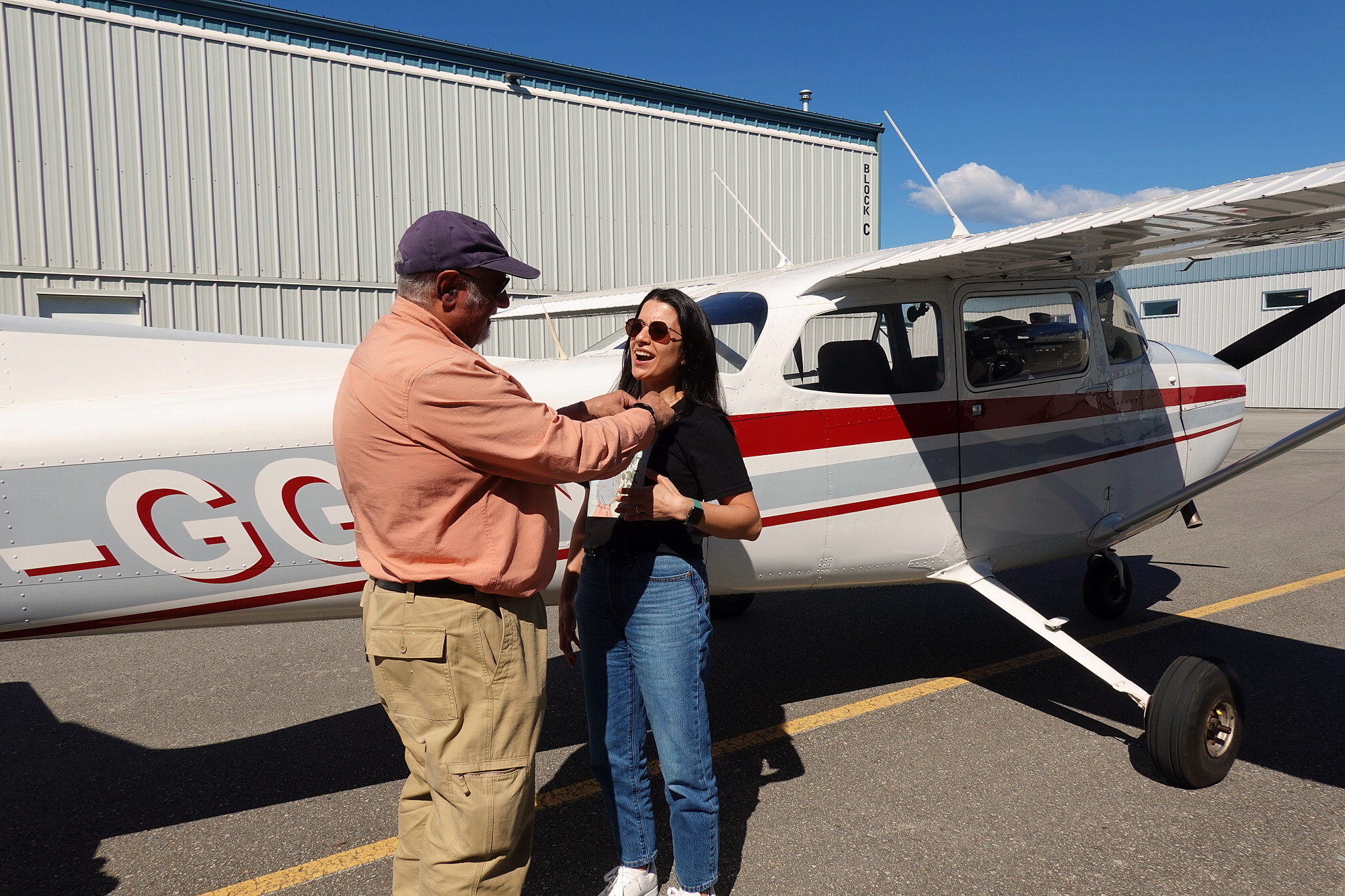 Tina receives her Gold Wings!