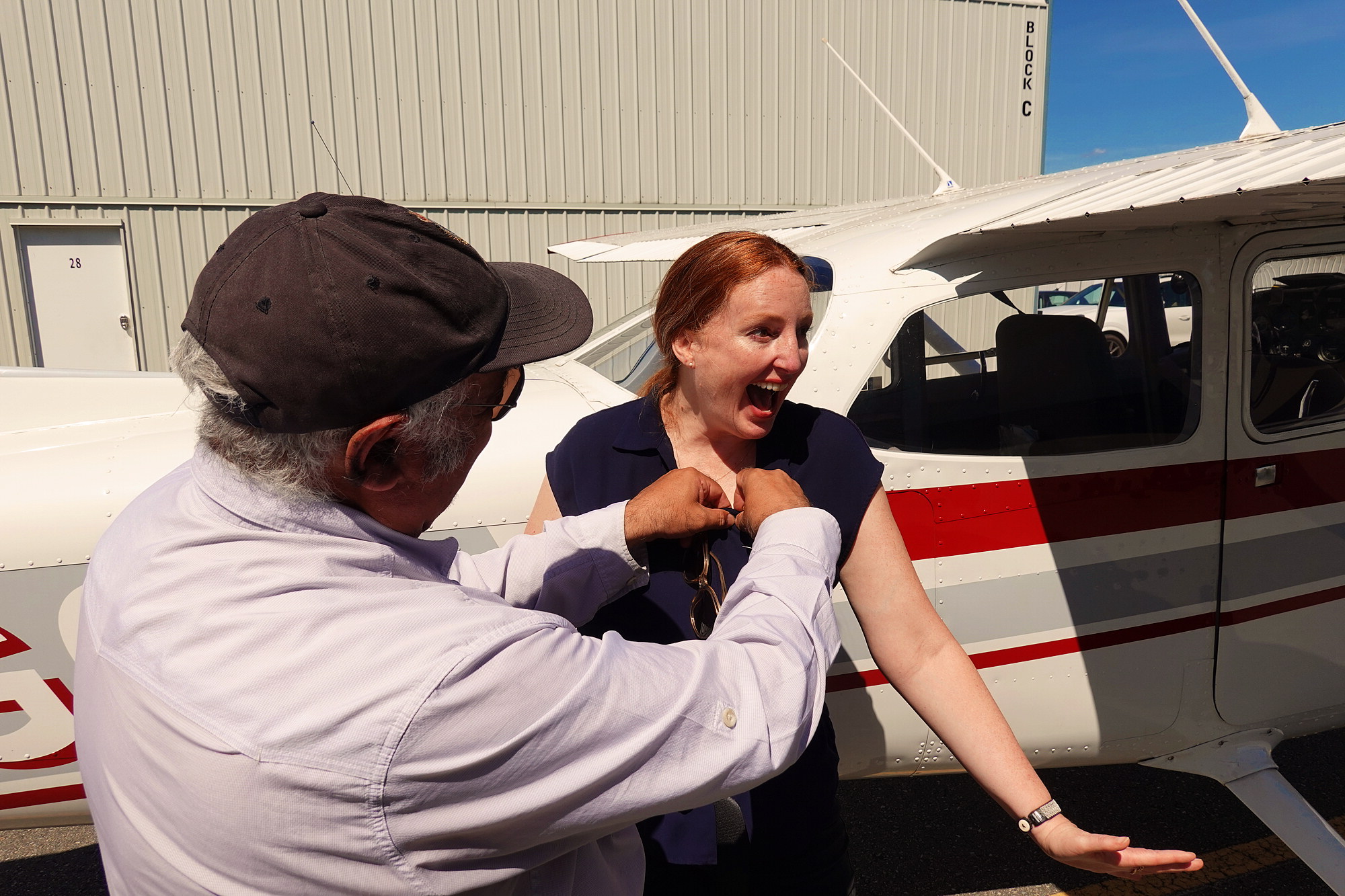 Oops!  Accidentally stuck Sarah with the Wings Pin
