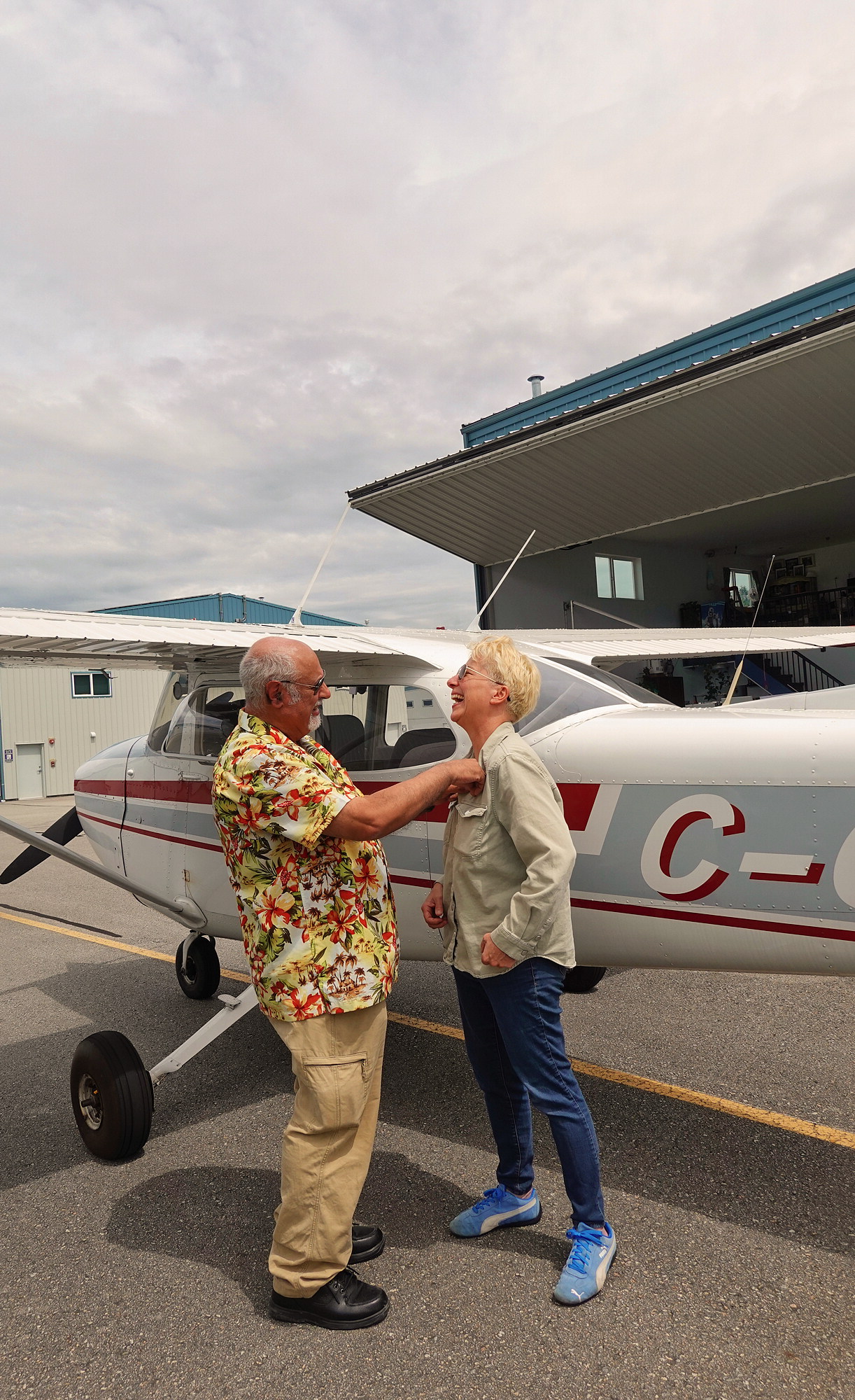 Marguerite receiving her Gold Wings